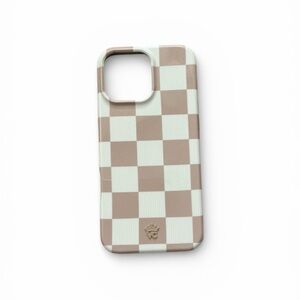 Velvet Caviar Brown and Cream Checkered Phone Case